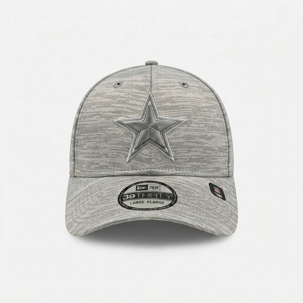 Dallas Cowboys New Era 39THIRTY Hat Men L/XL Gray Tech Stretch Fit Cap *NEW*